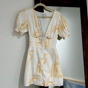 Sabo Skirt white and yellow mini dress XS!